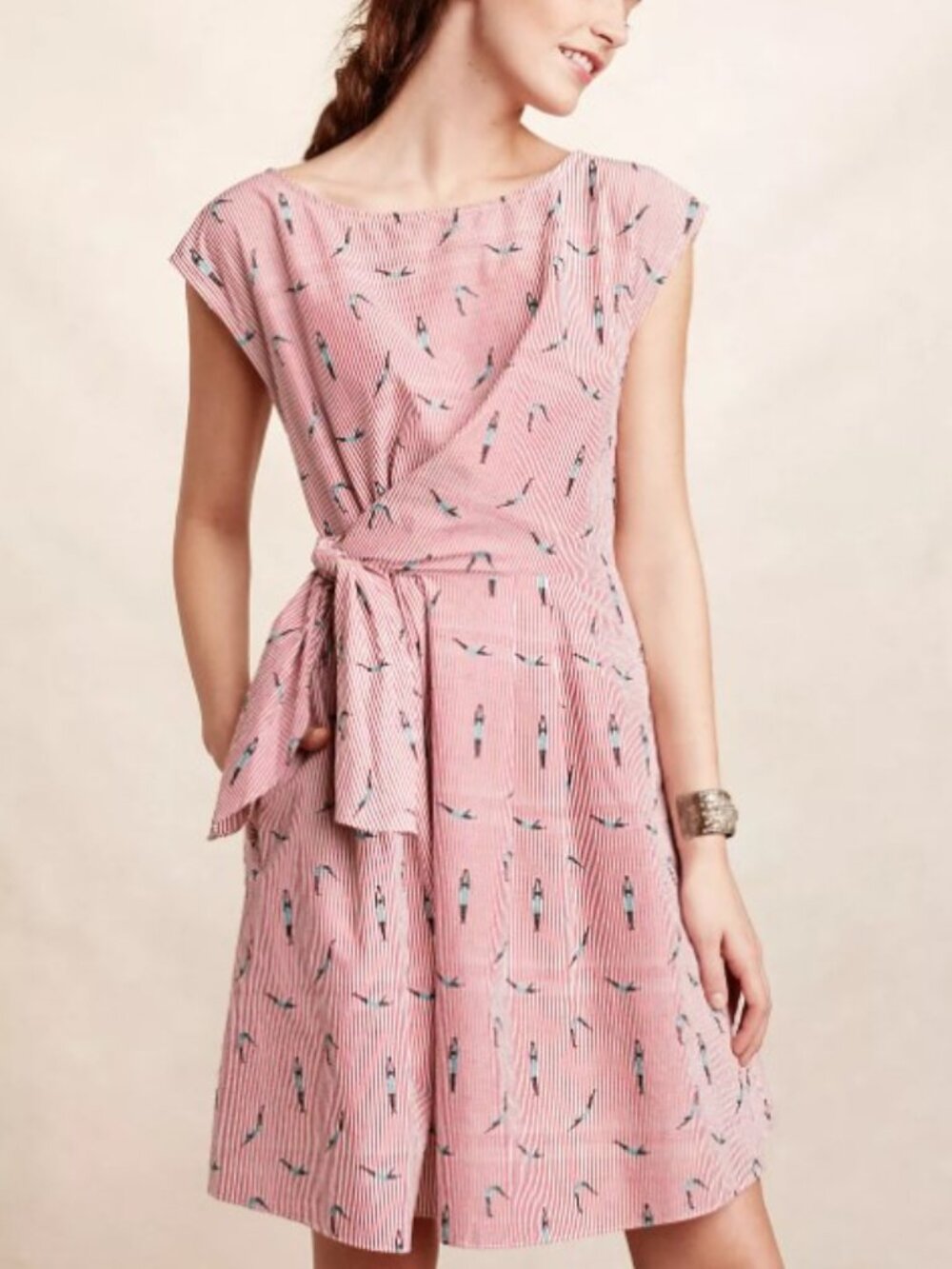 Anthropologie Maeve Bathing Beauty Diver Dress Size 6 🏊🏻♀️